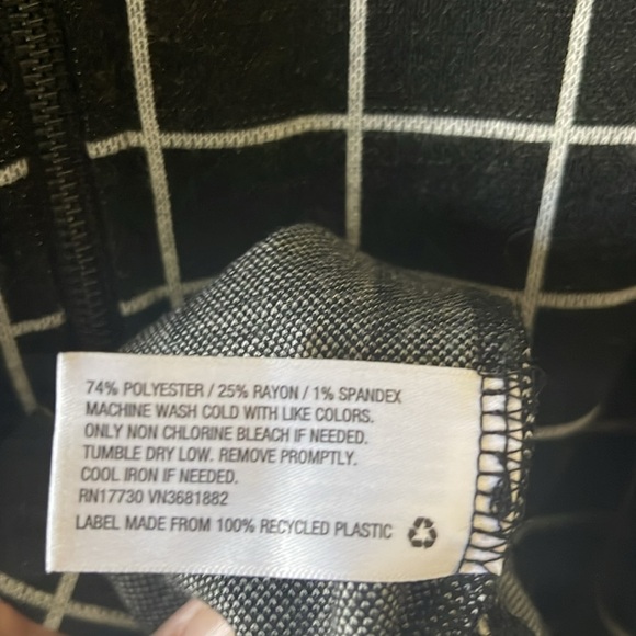 Ava and Viv  Black and White Windowpane Midi Dress SZ 2X - Picture 5 of 5